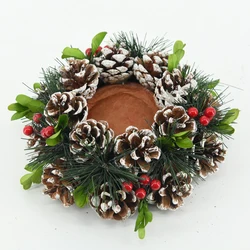 Продажа высококачественных подсвечников в форме венка из коричневой сосны для фестивалей