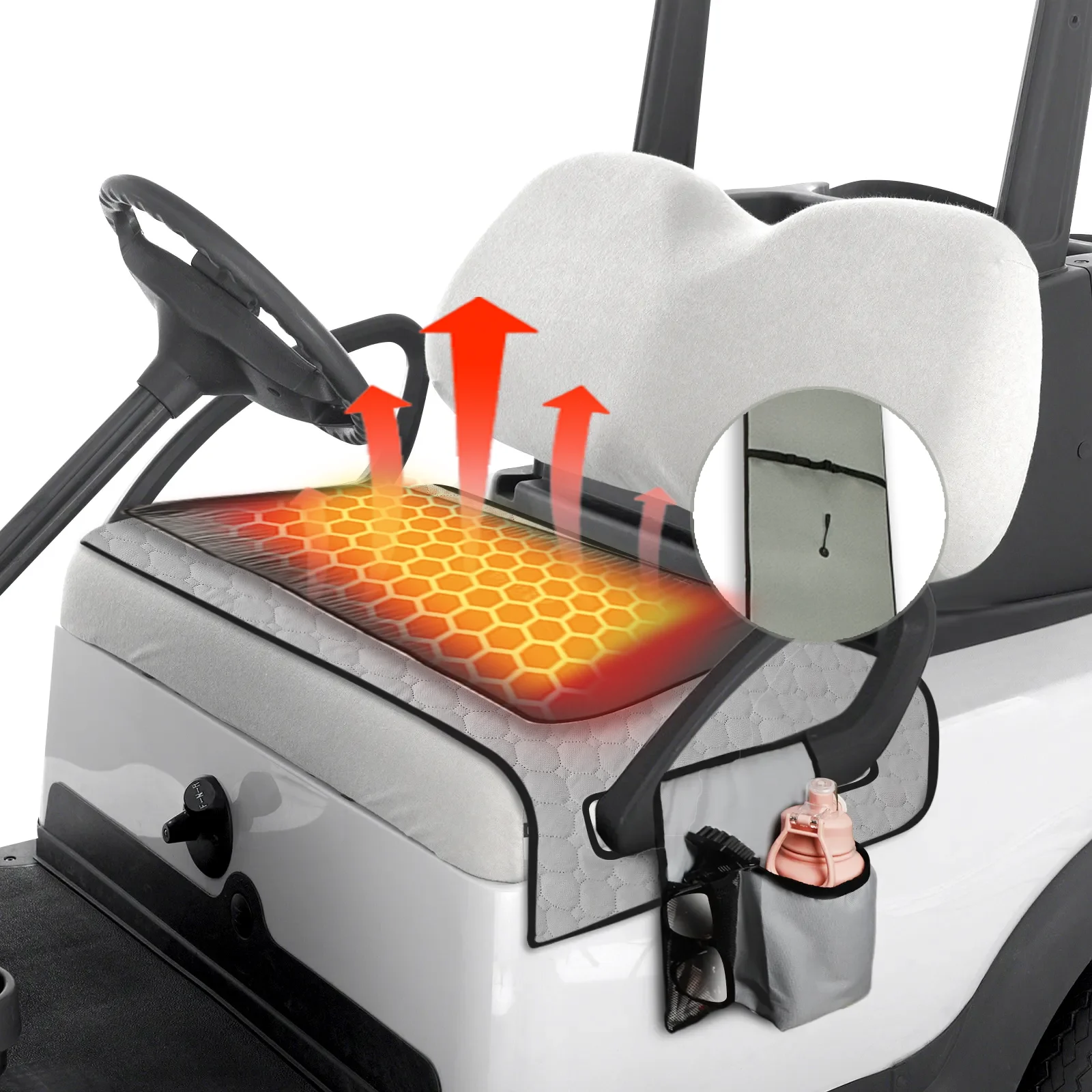 Comfortable Waterproof Portable  golf heated seats Infrared Heater Golf Cart Heating Seat Cushion for Golf Cart