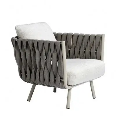 Modern design classical outdoor furniture garden rope woven single sofa lounge chair for sale