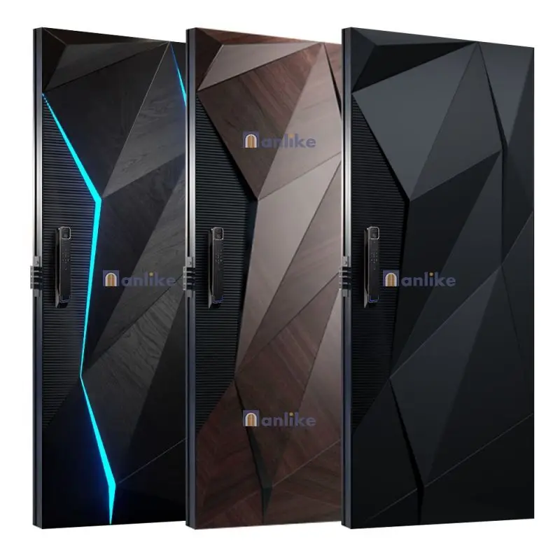 Anlike Super Design Modern Aluminium Luxury Smart Lock Entrance Entry Safety Pivot Bullet Proof Exterior Front Doors Security