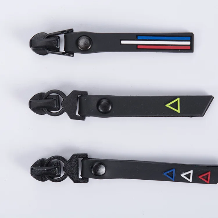 3#5#Waterproof zipper head clothing pants epoxy drop plastic zipper head Rubber drop puller Plastic puller nylon reverse puller