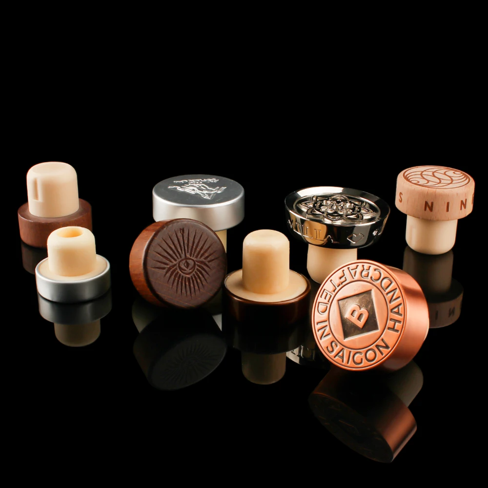 personalized liquor bottle custom lids glass wine bottle caps closures colored wooden cork bottle stopper t shape cork
