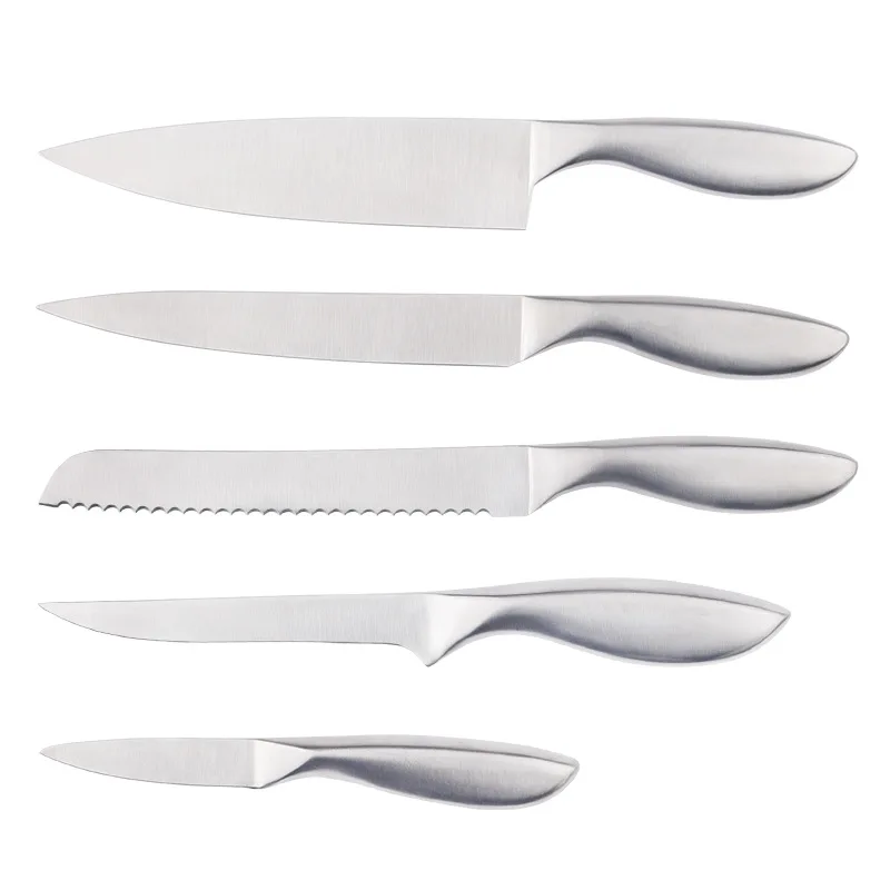 Knives Set With Excellent Ss Hollow Handle 5 Piece Stainless Steel Kitchen Chef