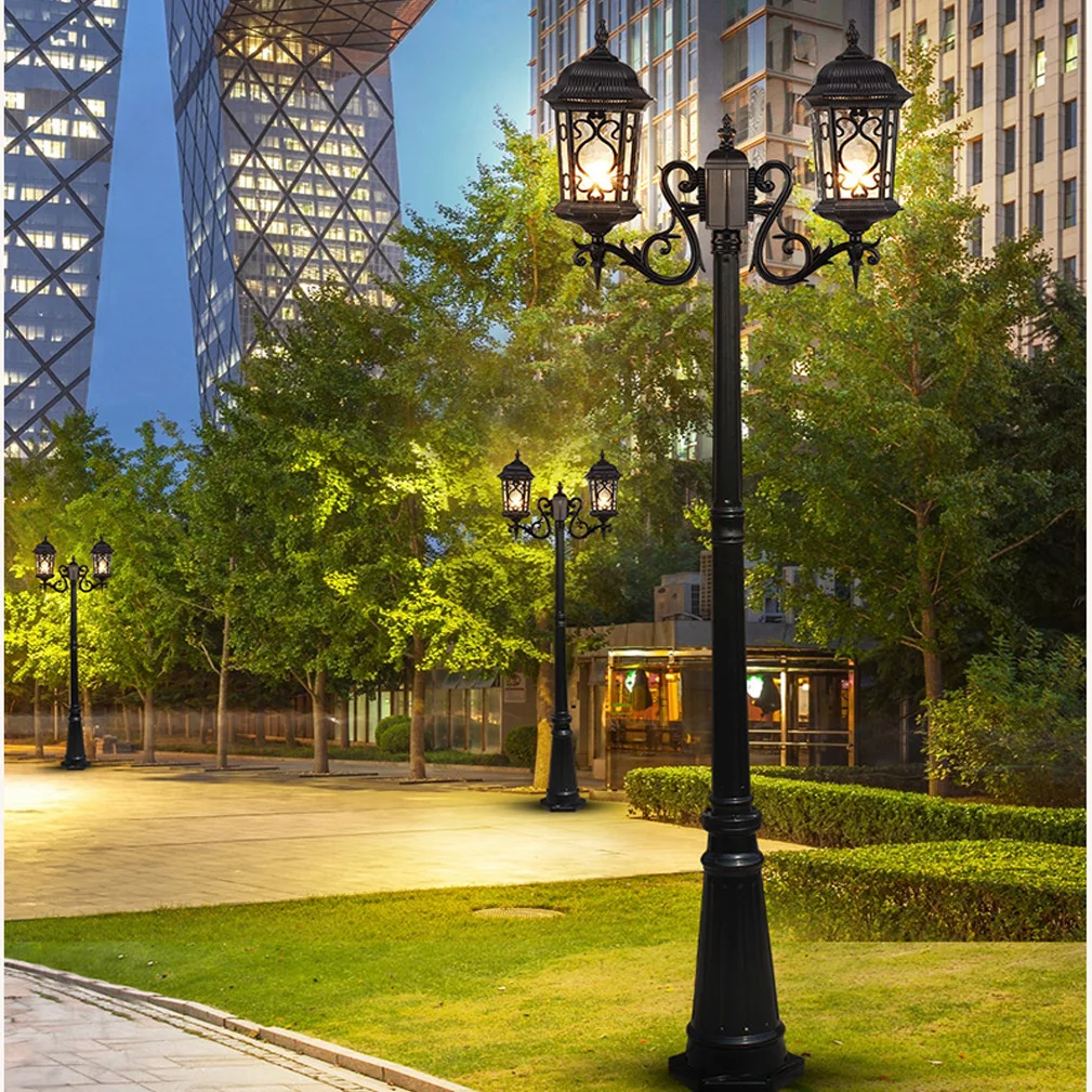 2m 2.5m 3m IP65 E27 Outside Led Garden Lamp Outdoor Aluminium Led Lawn Lamp 220v Bollard Garden Light Pathway Lighting