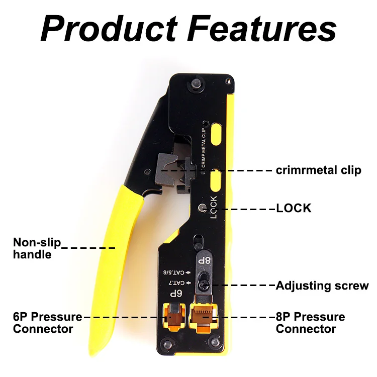 Multifunctional Rj45 Crimping Tool For Cat5e Cat6 Crimping Tool 8P8c Hand-held Network Cable Tool