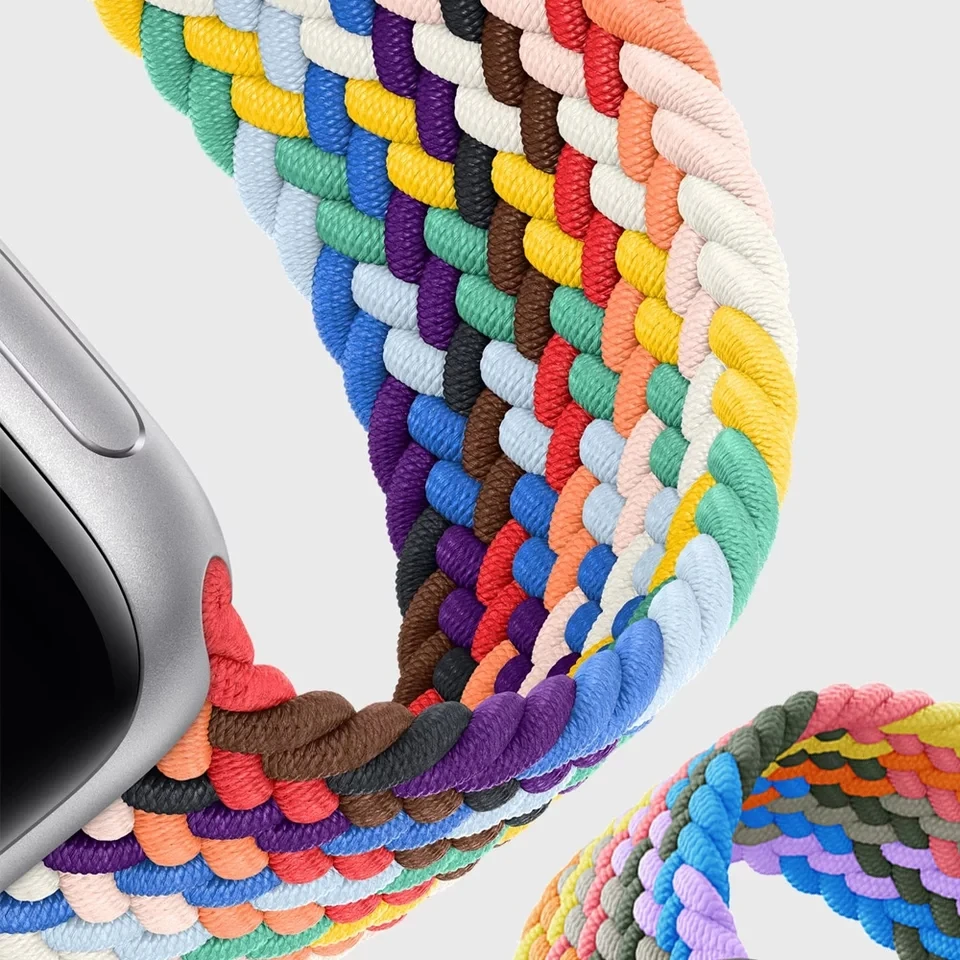Nylon Braided Loop Strap Smartwatch Elastic Belt Bracelet for iWatch 6 44mm 40mm 38mm 42mm  Watch Band for iWatch Series 654321