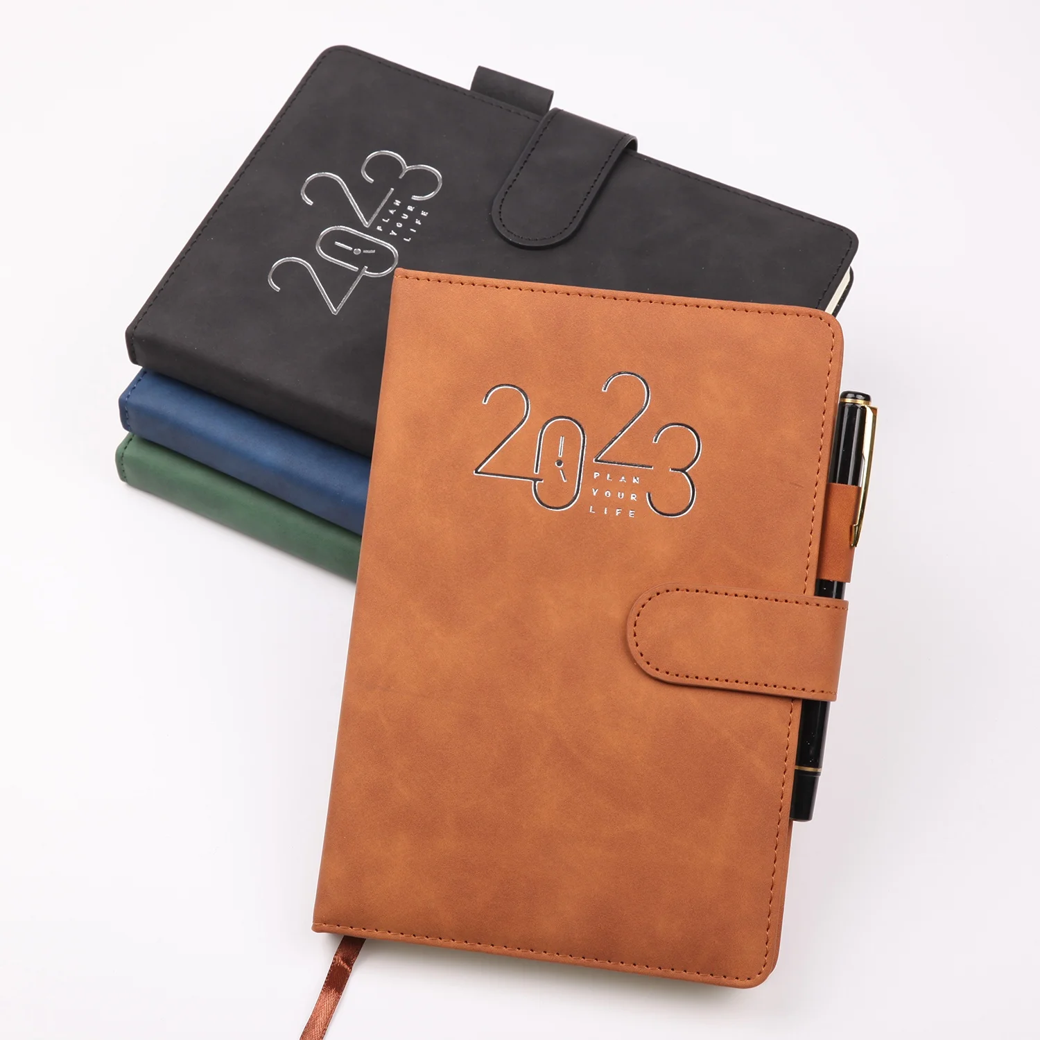 2023 new design diary with pen holder and buckle day a page Custom inner Page Design