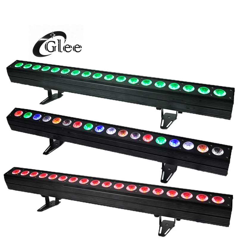 Pixel control 18x18W RGBWA+UV 6in1 Stage Hex LED Wall washer Bar Light