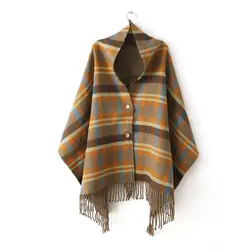 N125 2019 Autumn Winter Shawl Scarf with with hat Horn Button National Style Warm Wool Shawls for women