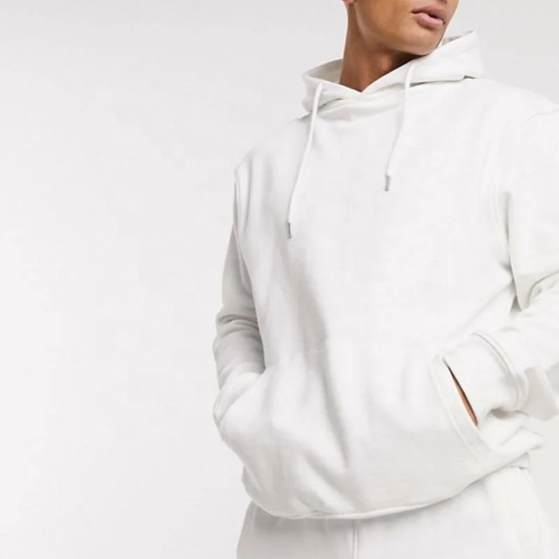 Cheap Blank 100% Cotton Custom Logo Plain White Pullover Sweatshirts Mens Hoodies