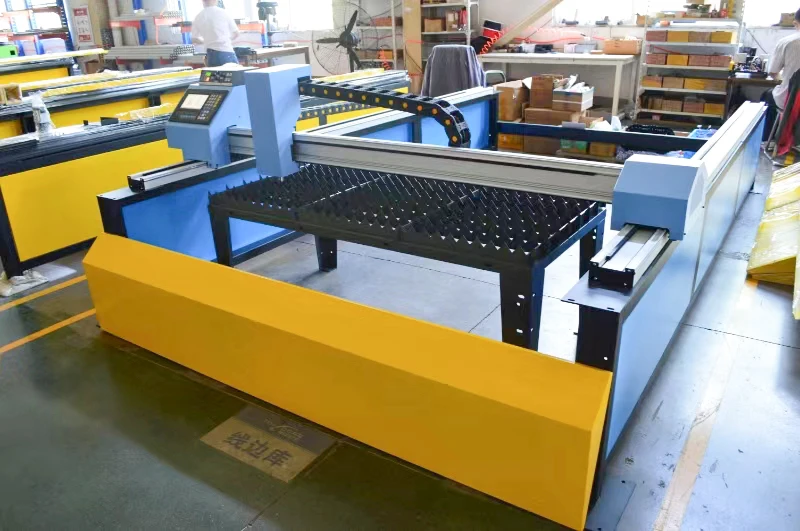 Servo motor Plasma gantry Cutting Machine precise 0.1mm Aluminium brass steels Large format  Black wolf Screw lifter LGK 120