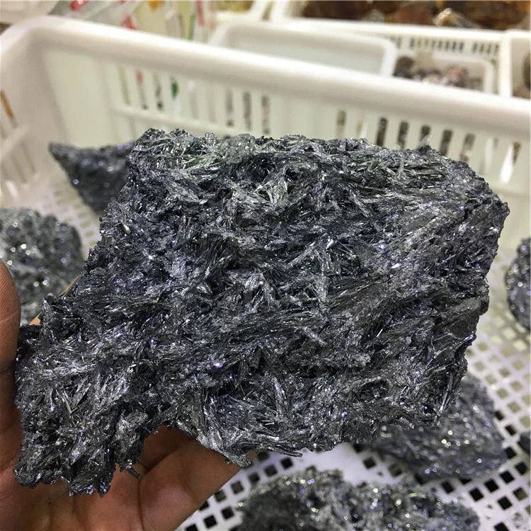 
Natural high level quality raw rough stone stibnite concentrate mineral antimonite specimens 