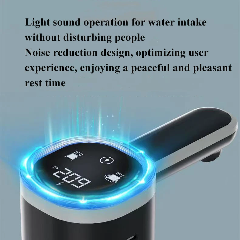 HK-D15 2024 Portable USB Rechargeable Electric Automatic Pump Water Dispenser Double Pumps LED Light Cold Car Water Dispenser