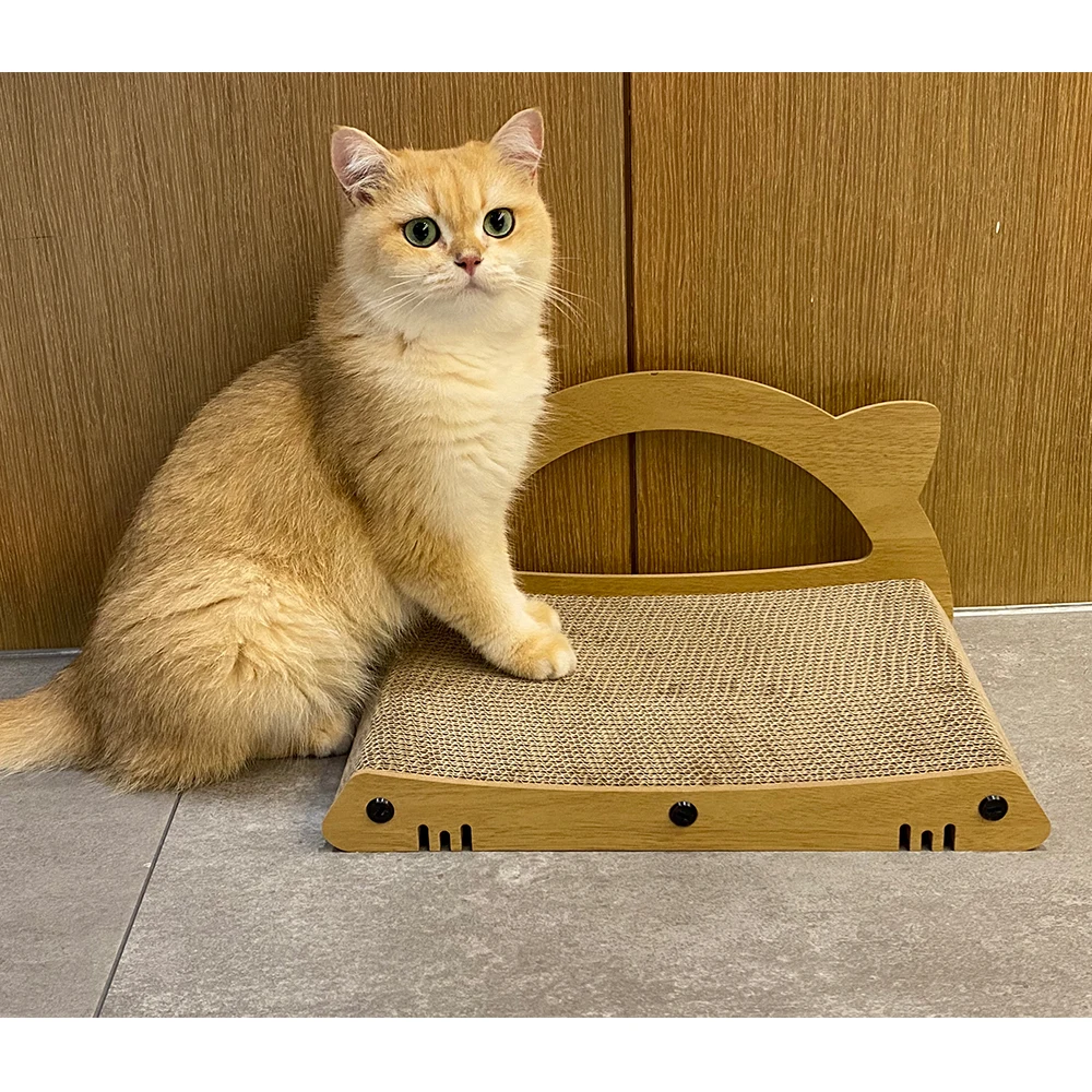 Best selling  durable lovely Cat Ear Bed shape cat scratching board Sleeping Playing  cats toy from china