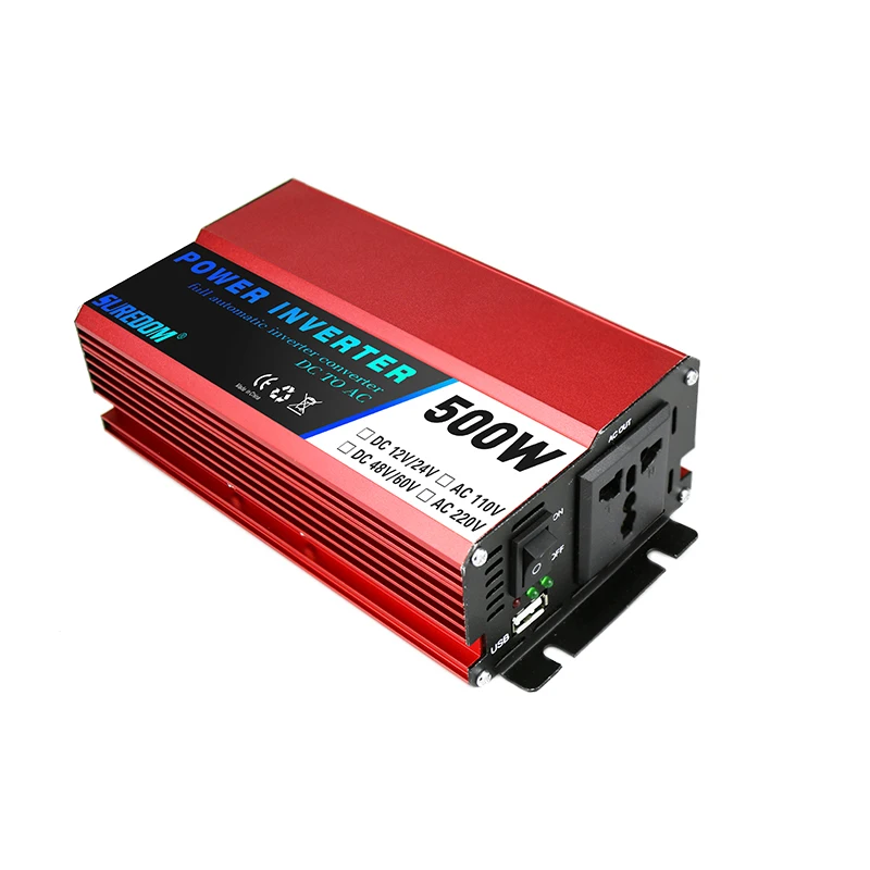 Hot Sales 500W 12v 24vdc to 110V 230vac Solar Power Inverter With USB Universal Socket