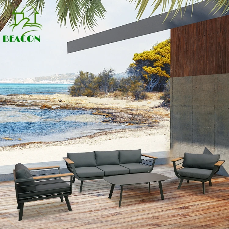 Simple Design Morden Sofa Set Luxury Outdoor Aluminum Furniture Hotel Restaurant Garden Waterproof Sofa Set