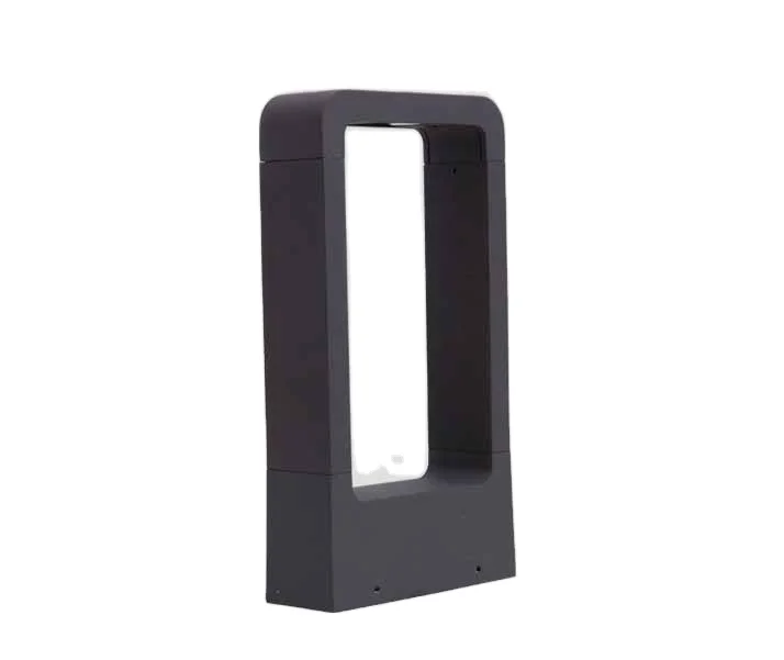 
Modern Square Black Aluminum LED Bollard Lawn Light 