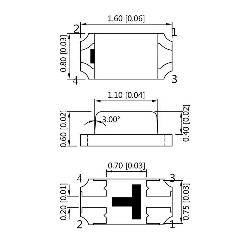 1608 Multicolour Led RGB Surface Mounted 0603 Red Green Blue Tri-color Led Chip