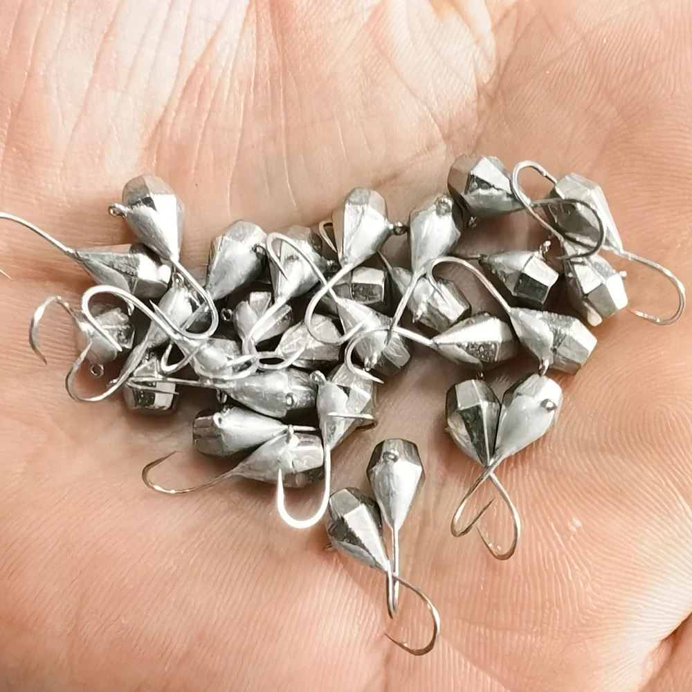 Wholesale drop shot sinker tungsten ice jig fishing lures Diamond Tip Ice Jig Beads