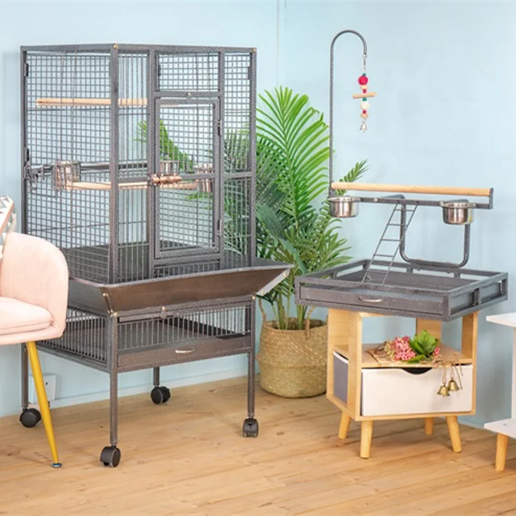 Comfortable White Seed Catcher Big Metal For Cages Vietnam Iny Aviary Decoration Wedding Flight Extra Large Bird Cage