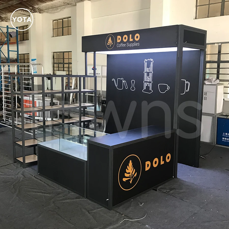 Tawns Trade Show Modular Exhibition Stand Branded Kiosk Displays Booth Tension Fabric Backdrop Exhibition Booth  For Sale