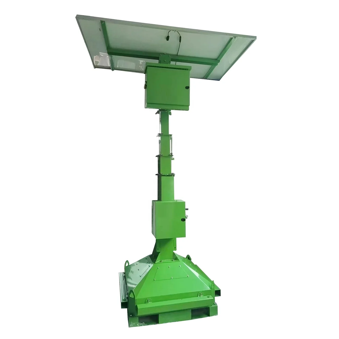 Block type solar power street CCTV camera surveillance tower for temporary surveillance site