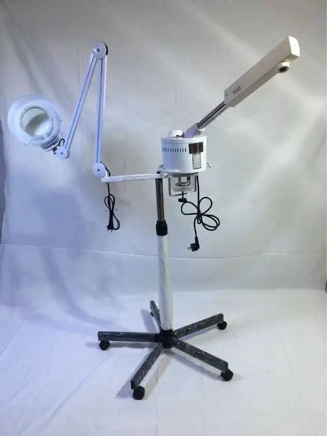 Новый дизайн, аппарат для паровой бани лица и увеличительная светодиодная лампа 2 в 1, аппарат для паровой бани лица