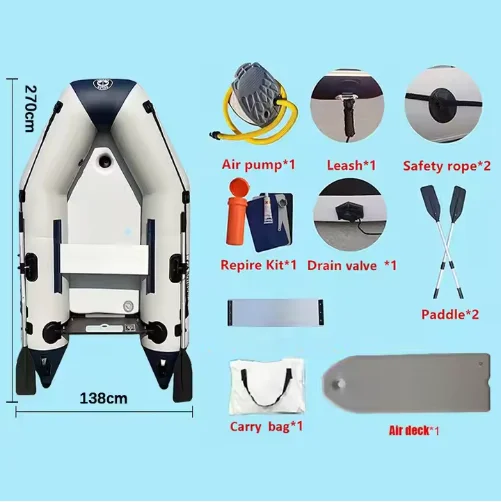 Solar Marine 8.8ft Inflatable Dinghy Fishing Boat Transom Sport Tender Kayak Speed Rowing Canoe Rescue Yacht with Paddles
