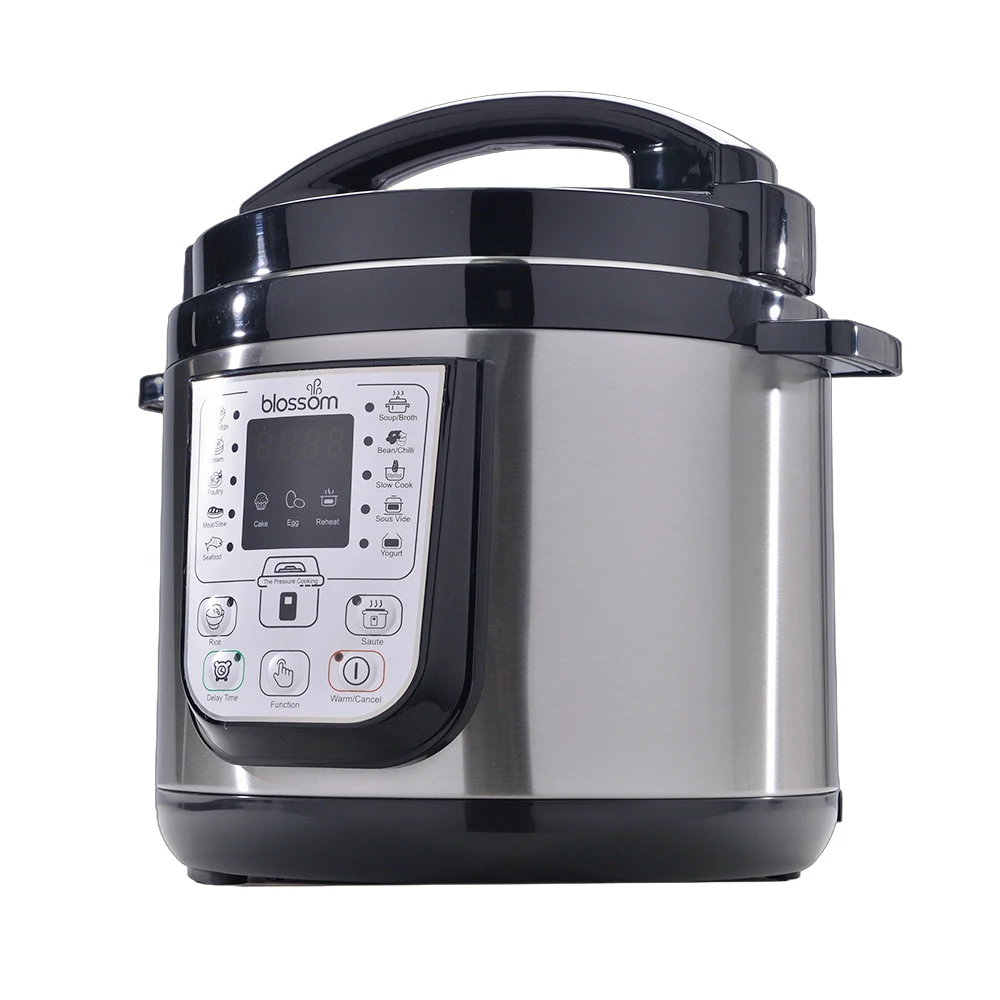 Blossom 13-in-1 Stainless Steel Pressure Cooker Aluminum Inner Pot German French Spanish Operating Languages US Plug Programmer