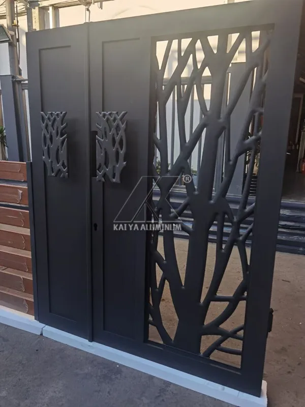 Customized decorative courtyard entrance aluminum fence gates for driveway and garden