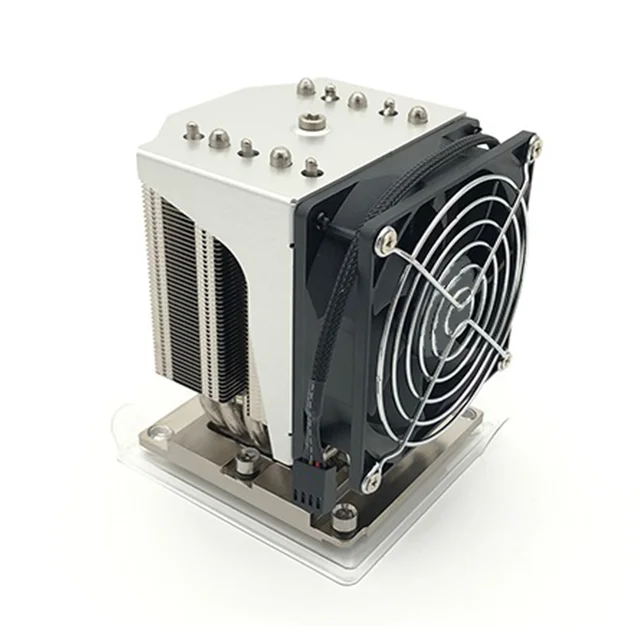 Hongyi 205W 5 Heat Pipe LGA3647 server 4U Square Active Cpu Cooler lga 3647 Heatsink Server processor heat sink with PWM Fan