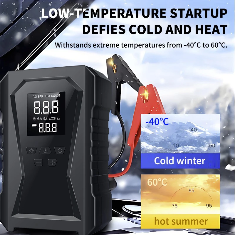 Car Jump Starter 8000mAh-20000mAh 1500A Peak Current with Flashlight jump pack Safety Cables with USB Portable Lithium Battery