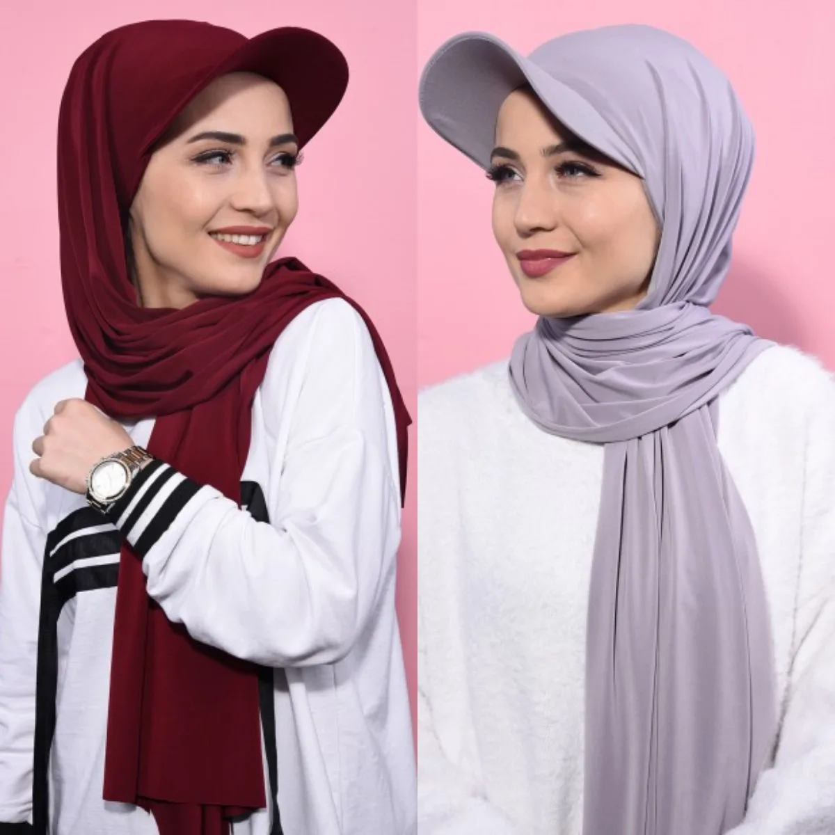 In stock hijab supplier under scarf instant inner hijab caps muslim underscarf women chiffon hijab with baseball cap