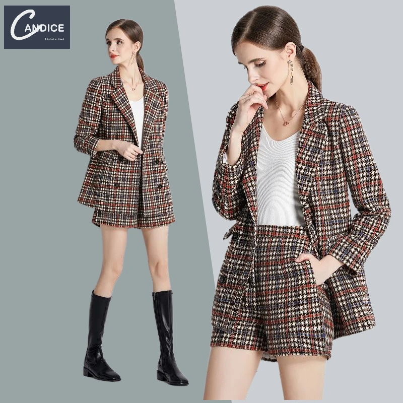 Candice office wear elegant winter two piece set korean style business suits for women