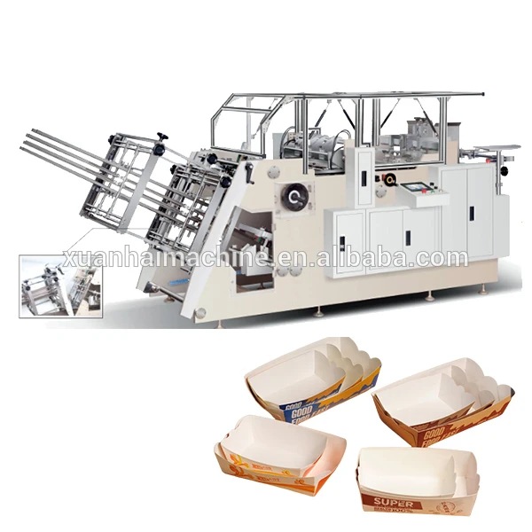 High Speed paper fast food lunch cake cardboard packing carton box making machine for chips box