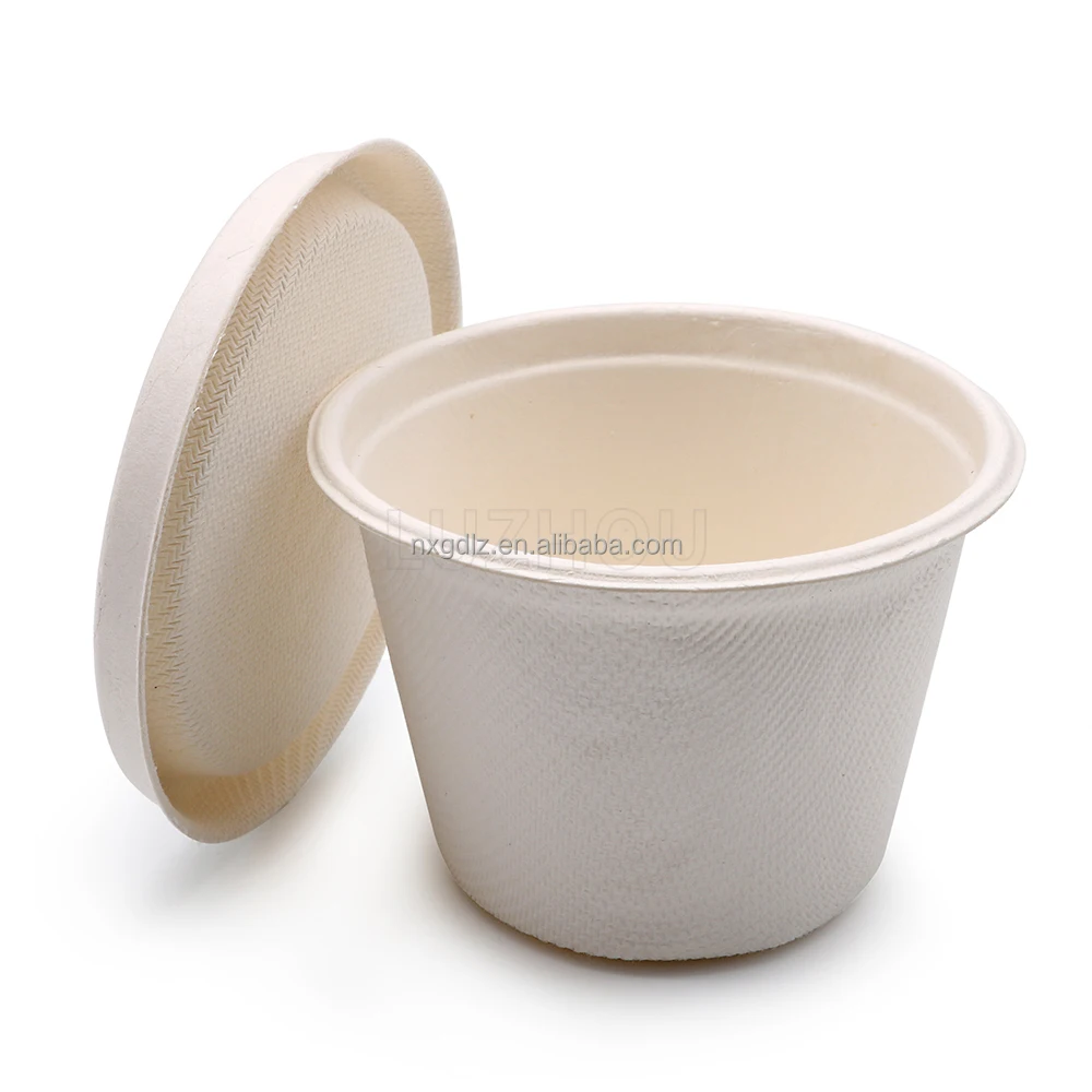 4oz 120ml Good Locking Sturdy Eco Bagasse Biodegradable Dipping Soy Sauce Bowls Paper