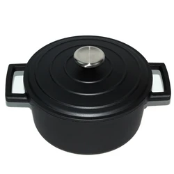 High quality black die cast aluminum casserole with cast lid induction oven