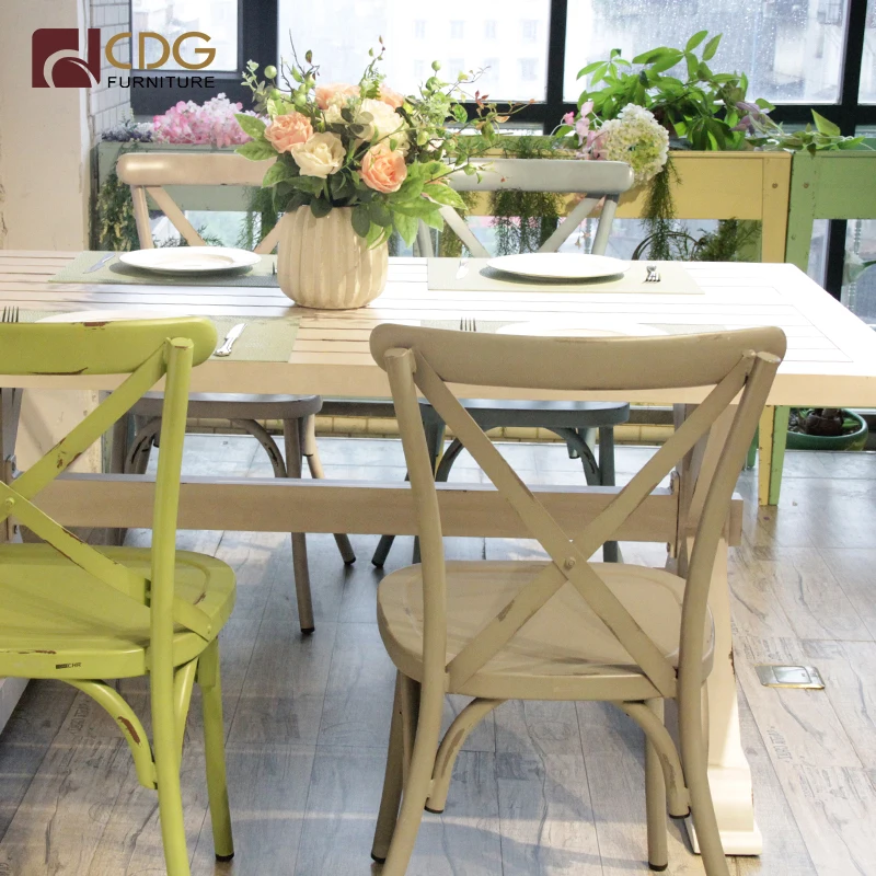 Outdoor Restaurant Modern Retro Design Metal Alu Countertop Vintage Dining Tables