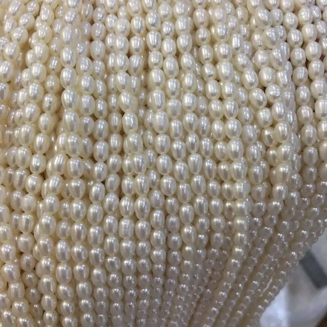 3.5-4 mm A+ good quality rice shape pearl loose wholesale freshwater pearl in strand -36 cm,DIY pearl bead for jewelry making