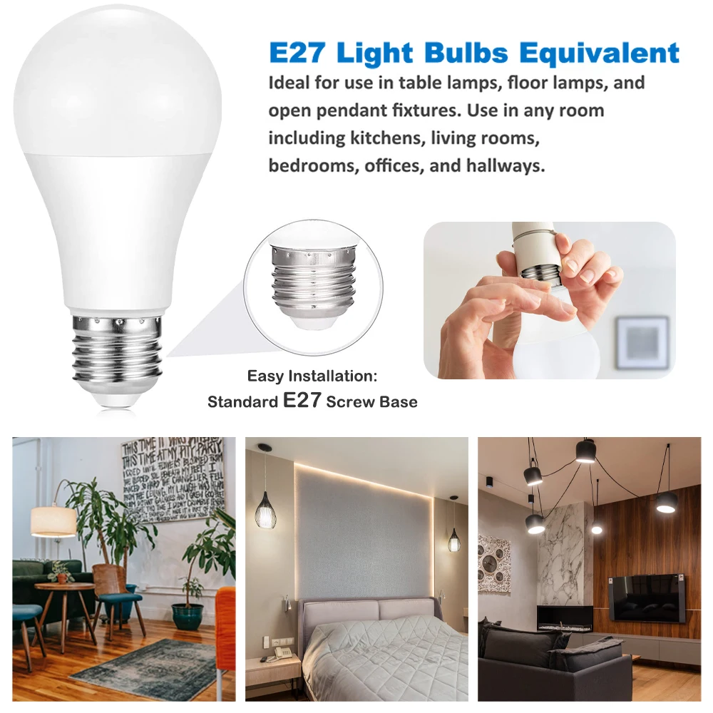 Vertak Wholesale Product E27 Lamp Holder B22 Bulb A60 7w 10w 12w 15w Bombillos Led Bulb for Home