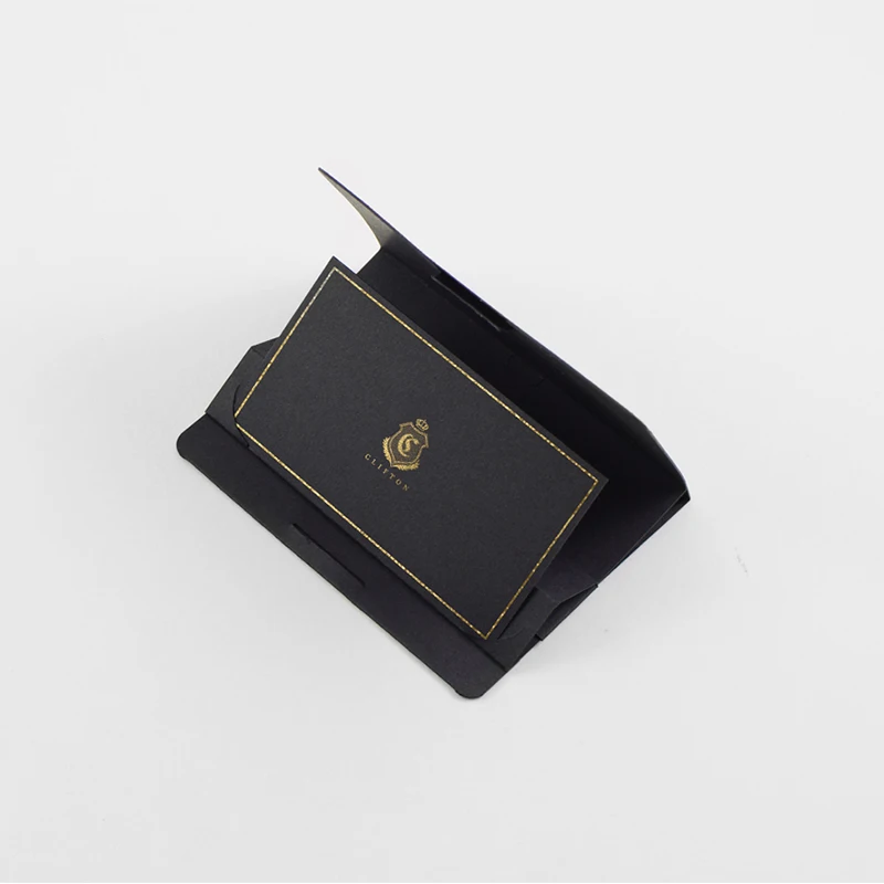 Sobres Black Small Gift Card Hotel Key ID Card Holder Mini Paper Envelope VIP Credit Card Custom Logo Foldable Envelope Boxes
