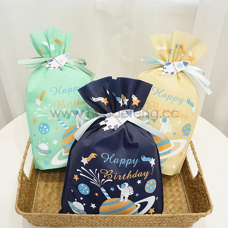 Birthday Series Space Pattern Party Gift Packaging Bag For Kids