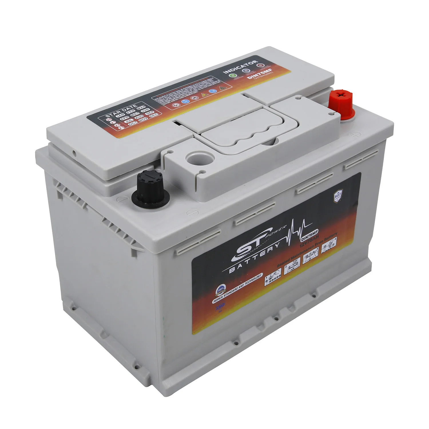 Full Capacity  DIN75 12V 75Ah Auto MF Car Battery With Long Life