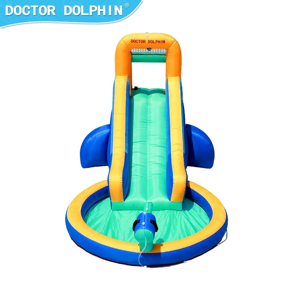 Doctor Dolphin New Hot Kid Entertainment Inflatable Jump Bouncy Castle Bounce House With Water Gun And Slide