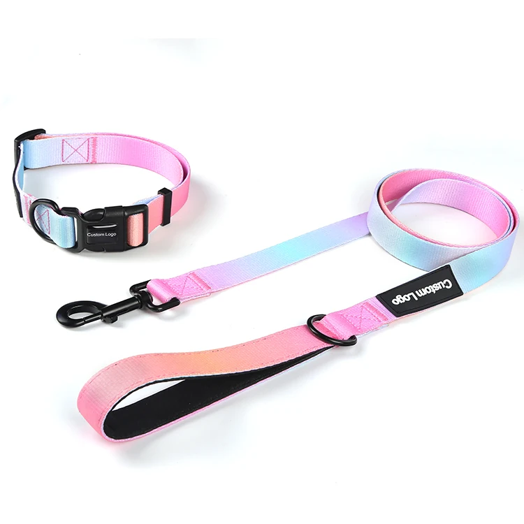 Manufacturer Custom Printed High Quality Premium Pet Straps Lead Belt Dog Straps Custom Dog Leash Set