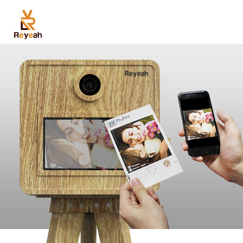New Design Wooden Strips Vintage Photo Booth Small Photo Booth Machine Kiosk