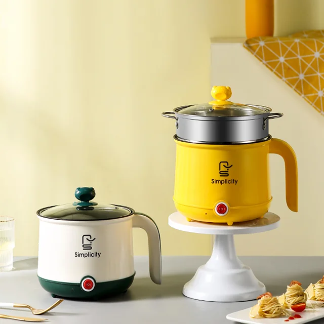 Custom Logo Mini Multifunction Travel Soup Heating Noodle Rice Cooker Table Electric Stock Cooking Electric Hot Pot with Steamer