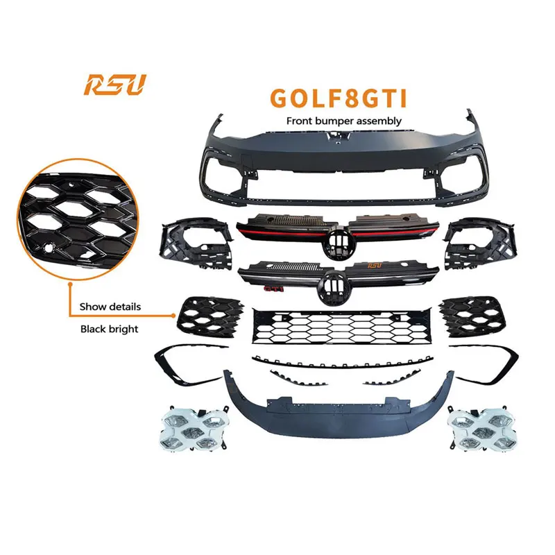 Подходит для комплекта кузова golf 8, передний бампер в сборе и противотуманная фара 2018-2021upgrade до golf 8GTI