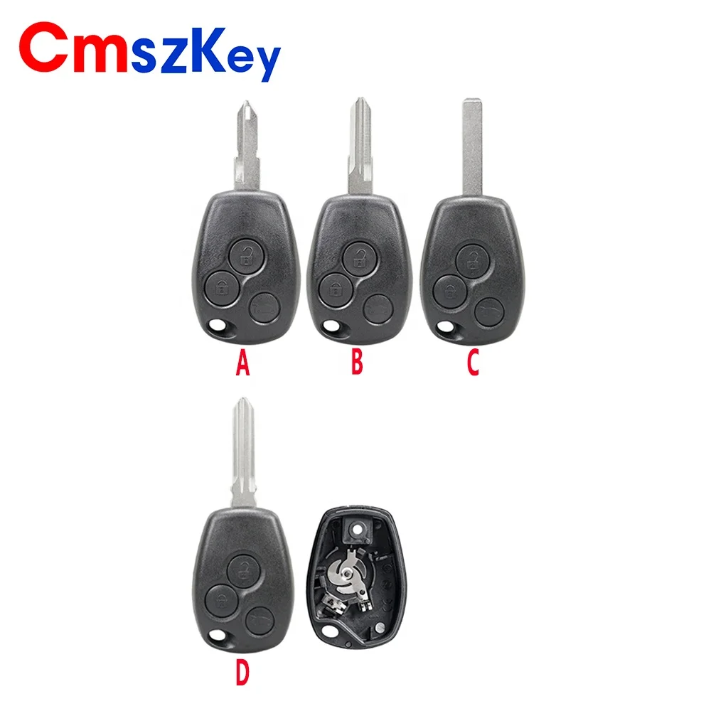 For Renault Logan Sandero Clio Fluence Vivaro Master Traff 3 Buttons Remote Car Key Shell Case With Uncut Key Blade