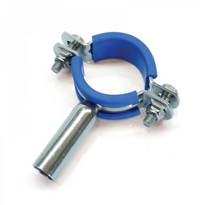 Aohoy stainless steel 304 split ring sanitary pipe hanger with blue colour rubber